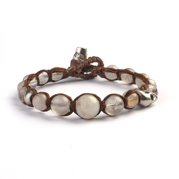 BRACELET OF POWER, GOLDEN RUTILE QUARTZ  men's